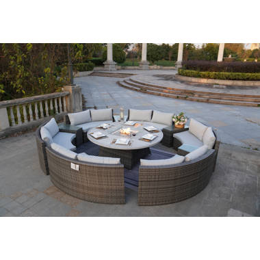 DirectWicker 12 Person Outdoor Seating Group with Cushions Wayfair